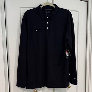 NWT Nike Men's Black Long Sleeve Polo